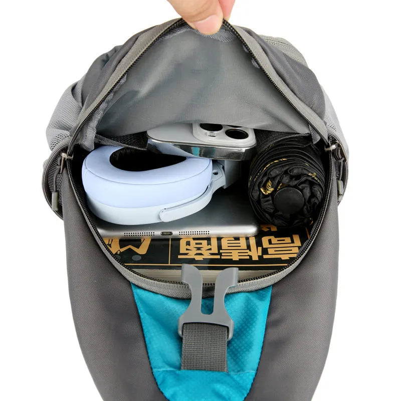 Nylon chest crossbody bag for sports outdoor casual use available in seven colours