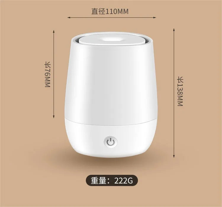 White Creative New Flame humidifier aromatherapy machine with simulated flame effect on a surface