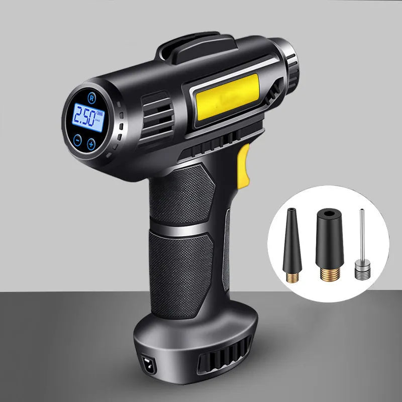 120W wireless electric tire inflator with digital display and lithium battery