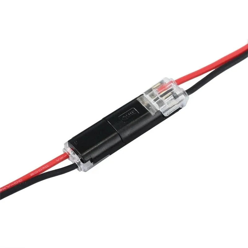 Black D2 plug-in welding-free power conductor connector for LED lighting with 0.35-0.75mm² wire gauge