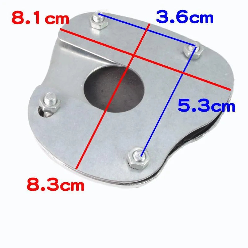 Metal motorcycle brake pedal skid plate with universal fit for scooters and bikes