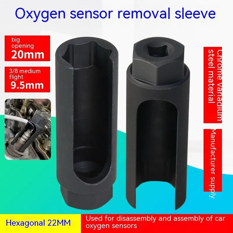 Black chromium vanadium steel oxygen sensor sleeve for 22mm automotive sensors