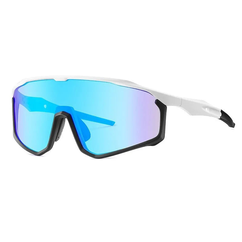 Full-frame mountaineering goggles with colourful lenses, shown in a black and red colour variant, for climbing and snow sports.