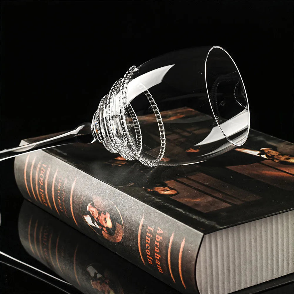 European-style vintage brushed red wine glass light luxury crystal 301-400ml capacity