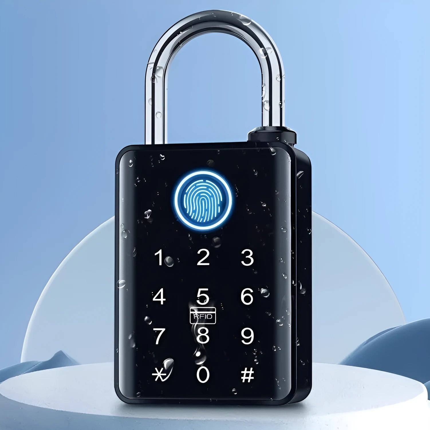 Control fingerprint large padlock with 7mm or 10mm lock beam for outdoor warehouse and box truck security
