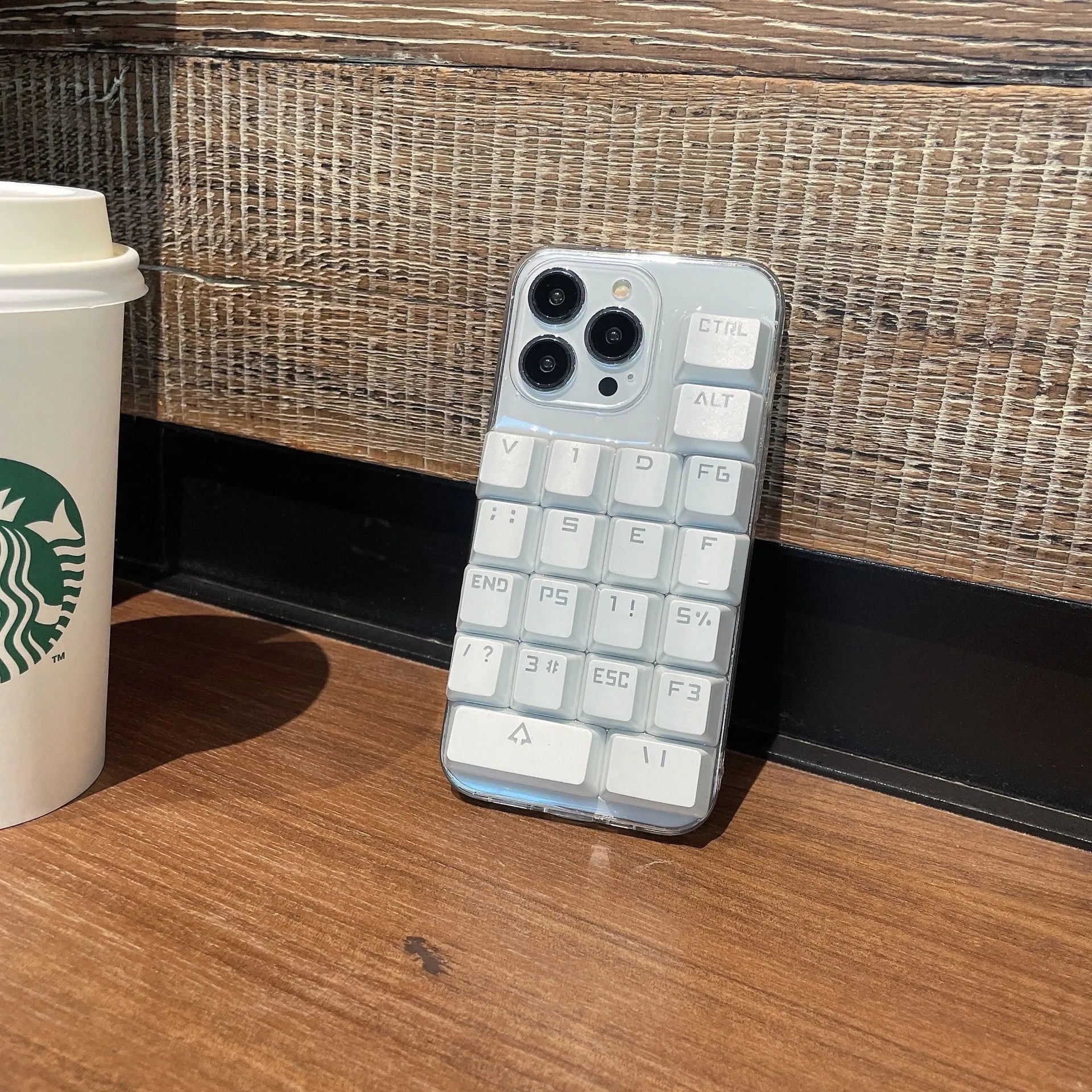 Creative keyboard mobile phone case with dripping glue design for Apple iPhone