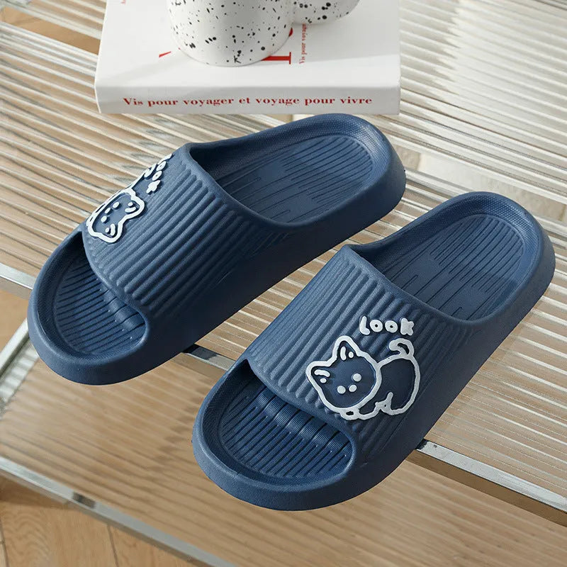 Women's cat slippers with thick EVA platform sole in multiple colour options