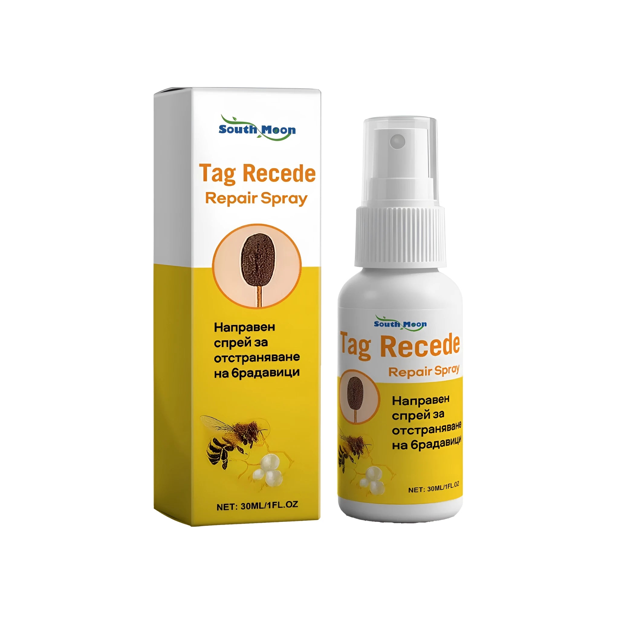 Tag Recede Repair Spray 30ml bottle with bee venom and tea tree oil for scalp treatment