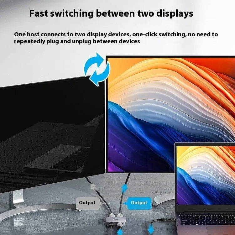 Alloy HDMI computer distributor for television line signal conversion in black or grey