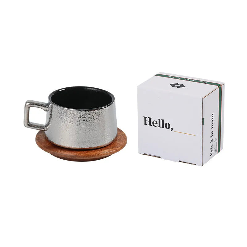 Afternoon tea gift tumbler coffee cup suit with gold-plated gift box packaging