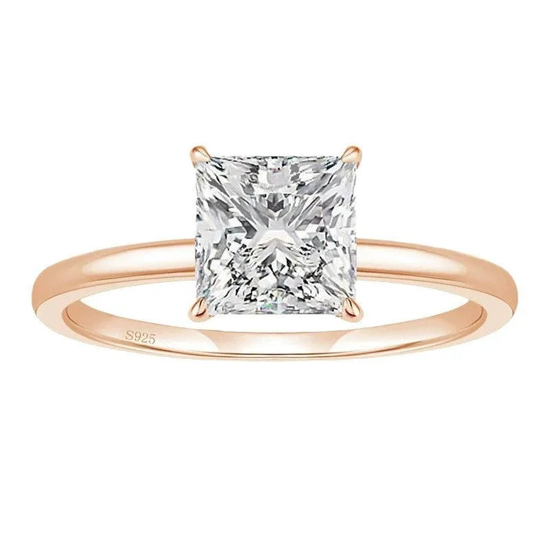 925 sterling silver geometric round ring for women in silver, gold, and rose gold colour options.