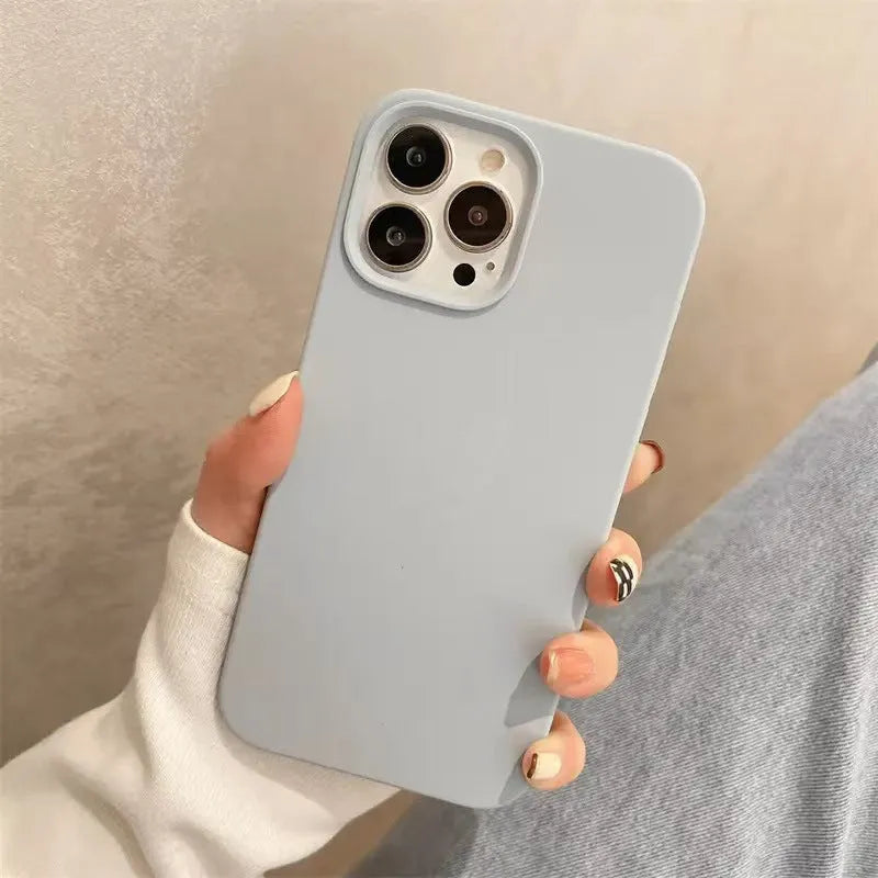 All-inclusive liquid silicone phone case for Apple iPhone 13-16 series in frosted finish