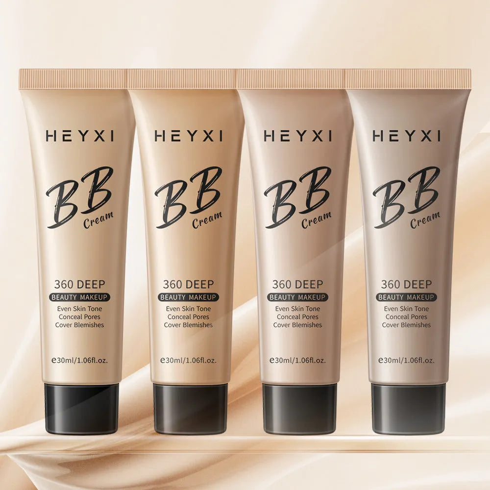 Waterproof sweatproof BB cream tube in four colour options for universal skin types