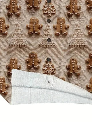 Loose fit digital printed top with lapel collar in polyester fabric