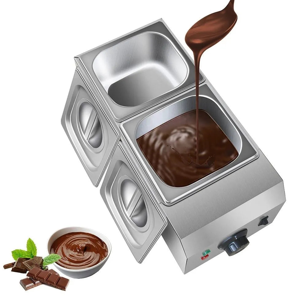 Commercial electric chocolate melting machine with stainless steel tank and temperature controls
