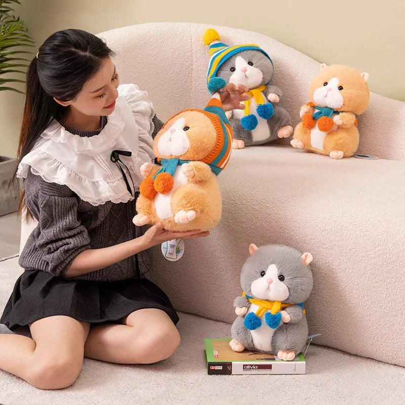 Djungarian hamster plush doll in brown or grey, 25cm or 30cm, polyester fibre with PP cotton filling