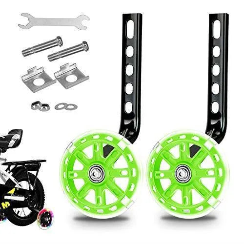 Children's glow auxiliary bicycle training wheel set with universal bracket in multiple colours