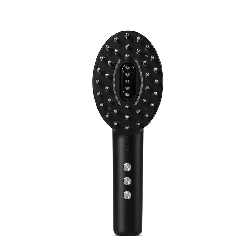 KD3802 Black handheld scalp massage device with USB charging cable