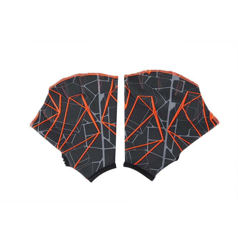 Duck feet webbed swimming gloves in multiple colour prints with nylon construction