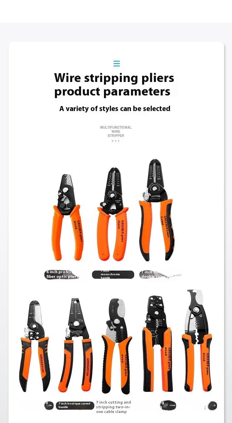 A fully automatic wire stripping pliers tool made from steel, shown in a box-mounted style.