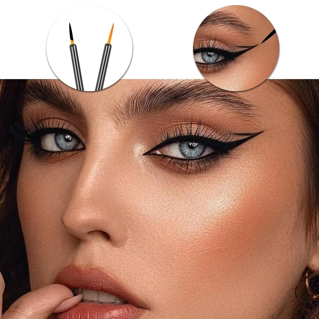 100 disposable eyeliner brushes with ultra-fine points in protective plastic sleeves