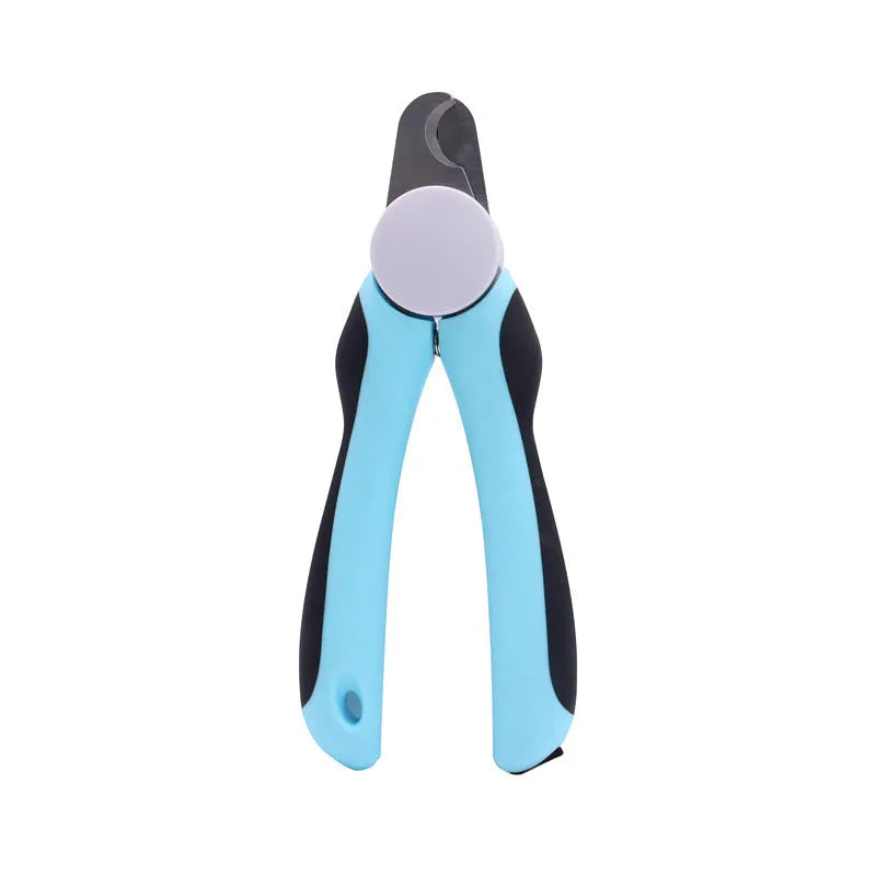 Blue heavy duty dog nail clippers with safety guard for large breed thick nails
