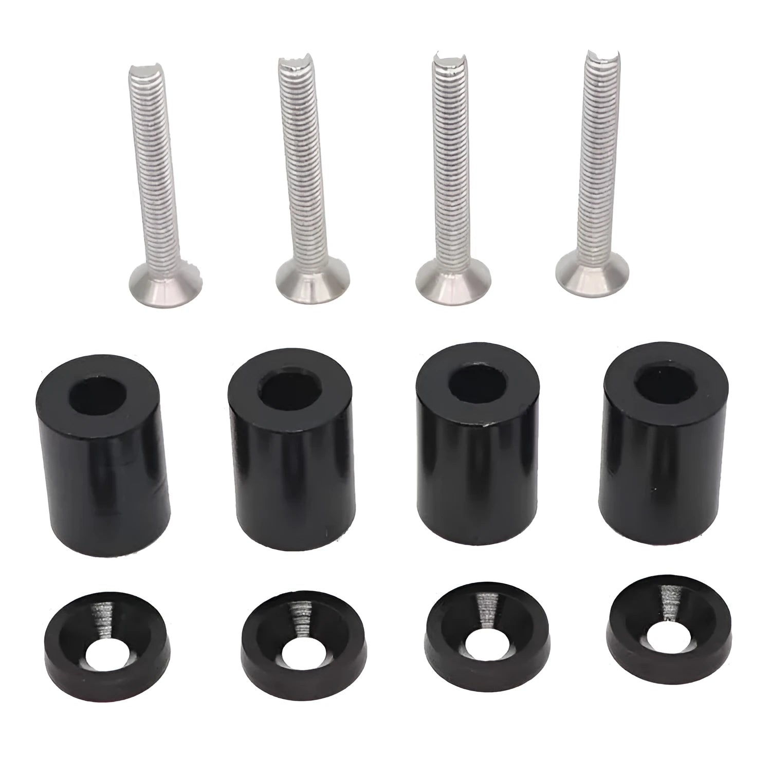 Aluminium machine cover pad height sheet for car modification with screws, nuts and washers