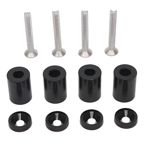 Aluminium machine cover pad height sheet for car modification with screws, nuts and washers