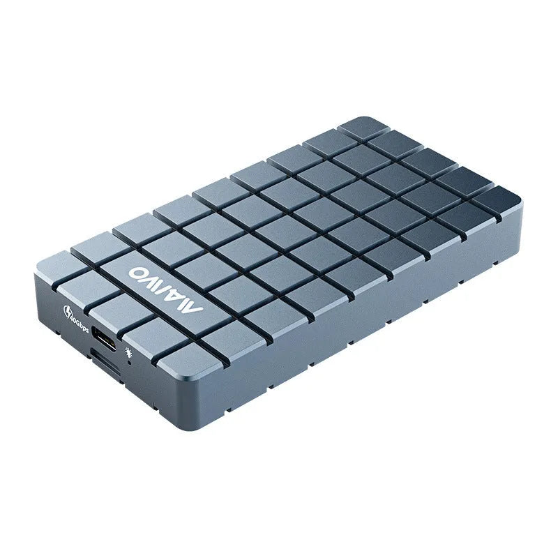 USB4 hard disk enclosure with aluminium alloy housing showing 40Gbps transfer speed and compact 50x118x13mm dimensions