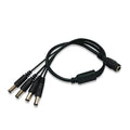 Black DC monitoring power splitter cable with four connectors and 0.39 metre length