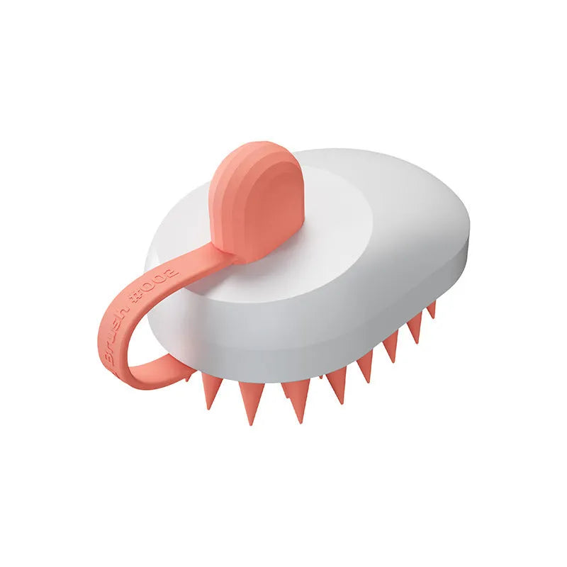 Soft silicone pet hair remover massage brush for dogs with ABS handle in four colour options