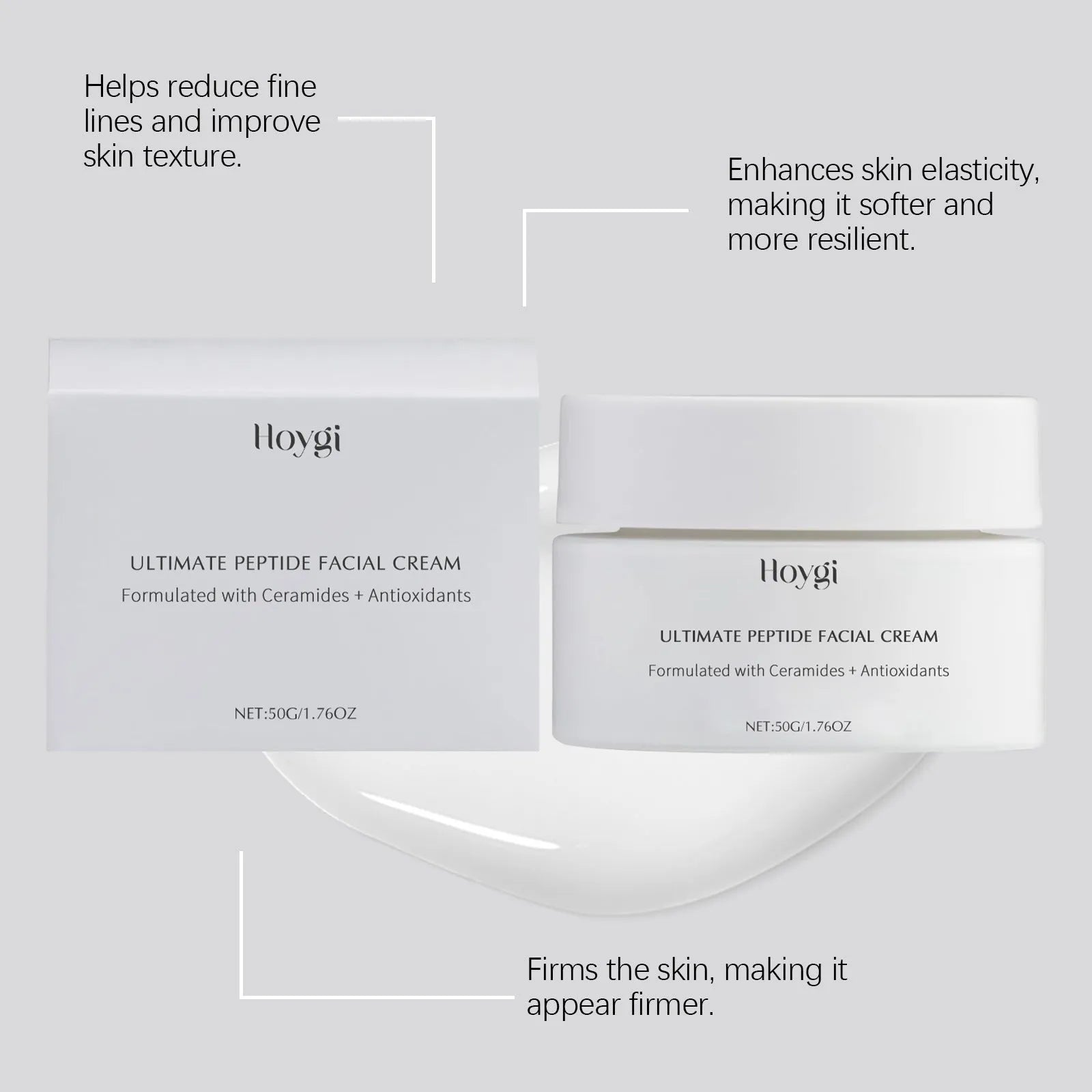 Jar of Deep Nourishing Moisturising Facial Cream with Ceramide and Peptides, 50g.