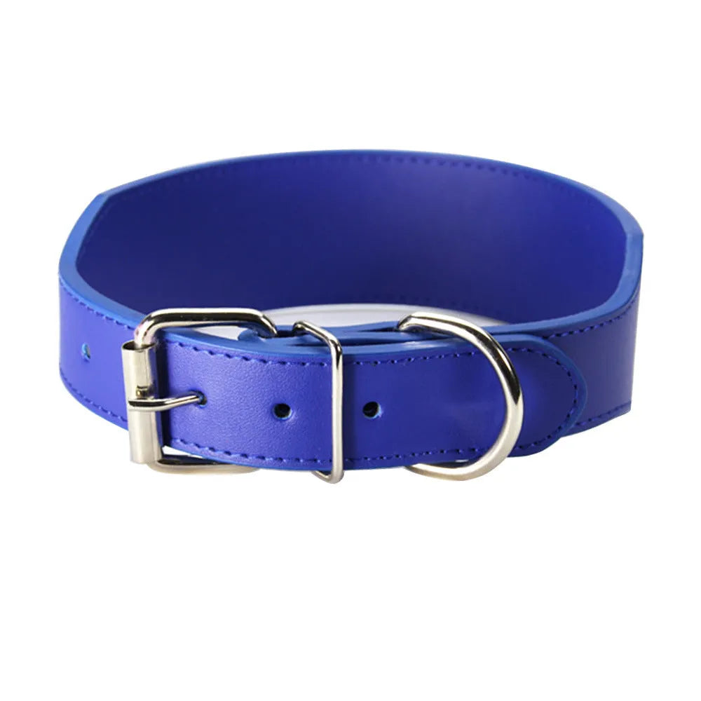 Fish-shaped leather dog collar for large dogs in multiple colours and sizes