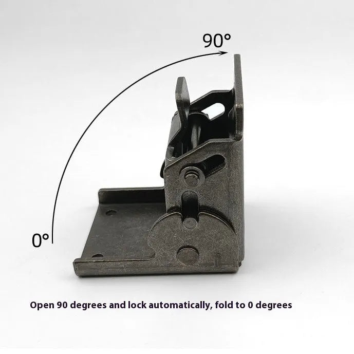 Furniture foot folding invisible hinge in electroplated finish for 0-90 degree cabinet doors.