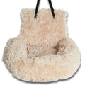 Beige cloth removable portable dog car seat kennel in S, M and XL size codes
