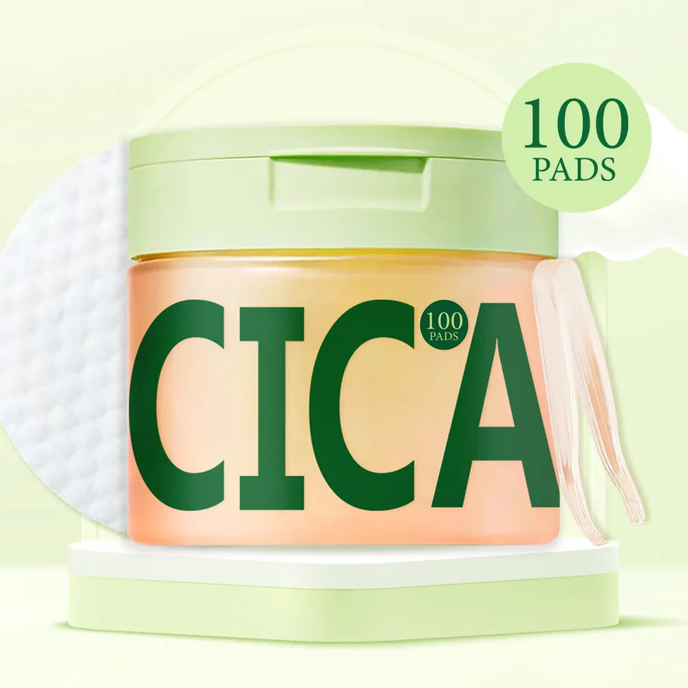 Centella Asiatica cleansing skincare cotton pads, borderless 100pcs pack for toner and facial cleansing