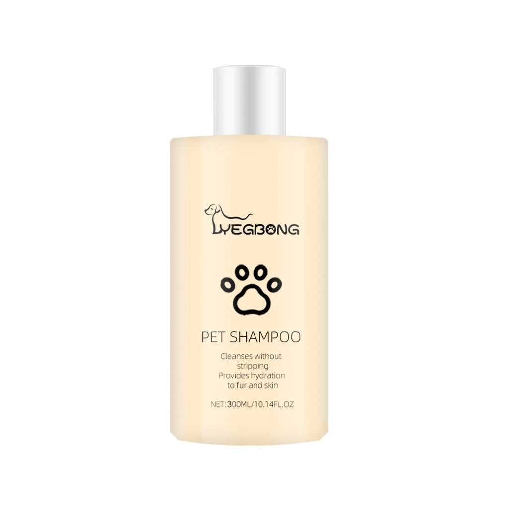 Mild pet shampoo bottle for cats and dogs in 100ml or 300ml sizes