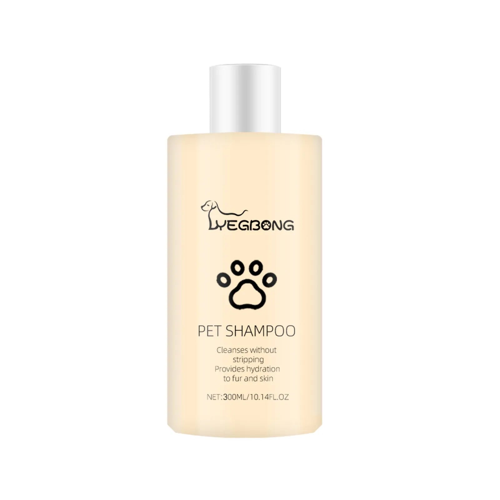 Mild pet shampoo bottle for cats and dogs in 100ml or 300ml sizes
