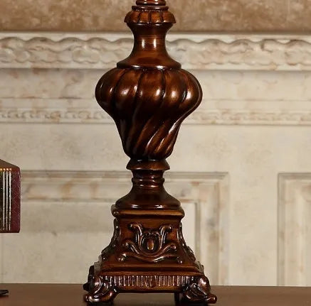 Retro European style bedside table lamp with 220V, EU or US plug, and button, dimmer, or remote switch options.