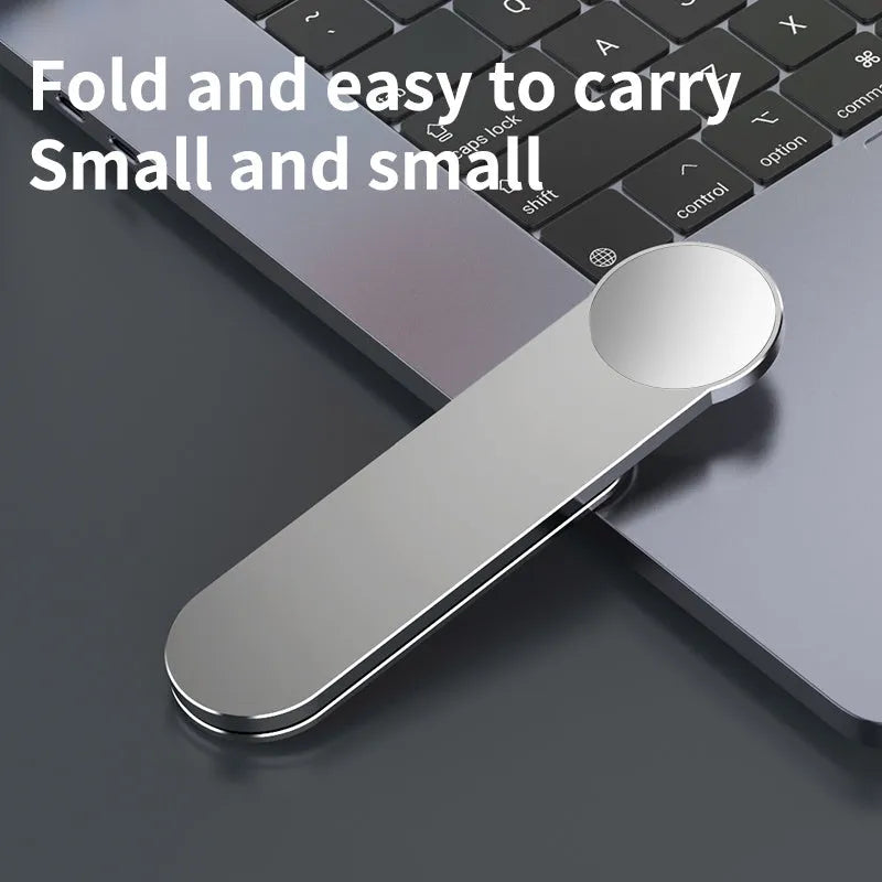 Silver aluminium alloy dual screen extension bracket with magnetic phone holder for computer workstation