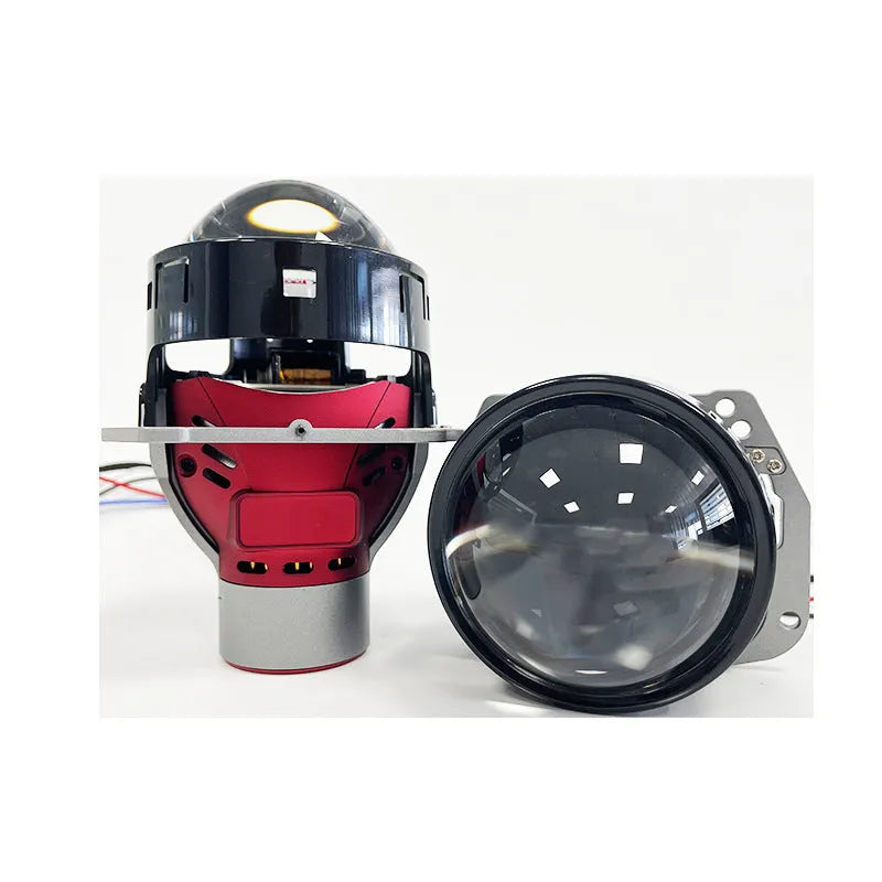 Intelligent follow up steering headlights with aviation aluminium housing and three inch glass lenses