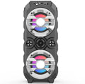 Portable wireless Bluetooth speaker with colour LED lights and retractable pull rod handle
