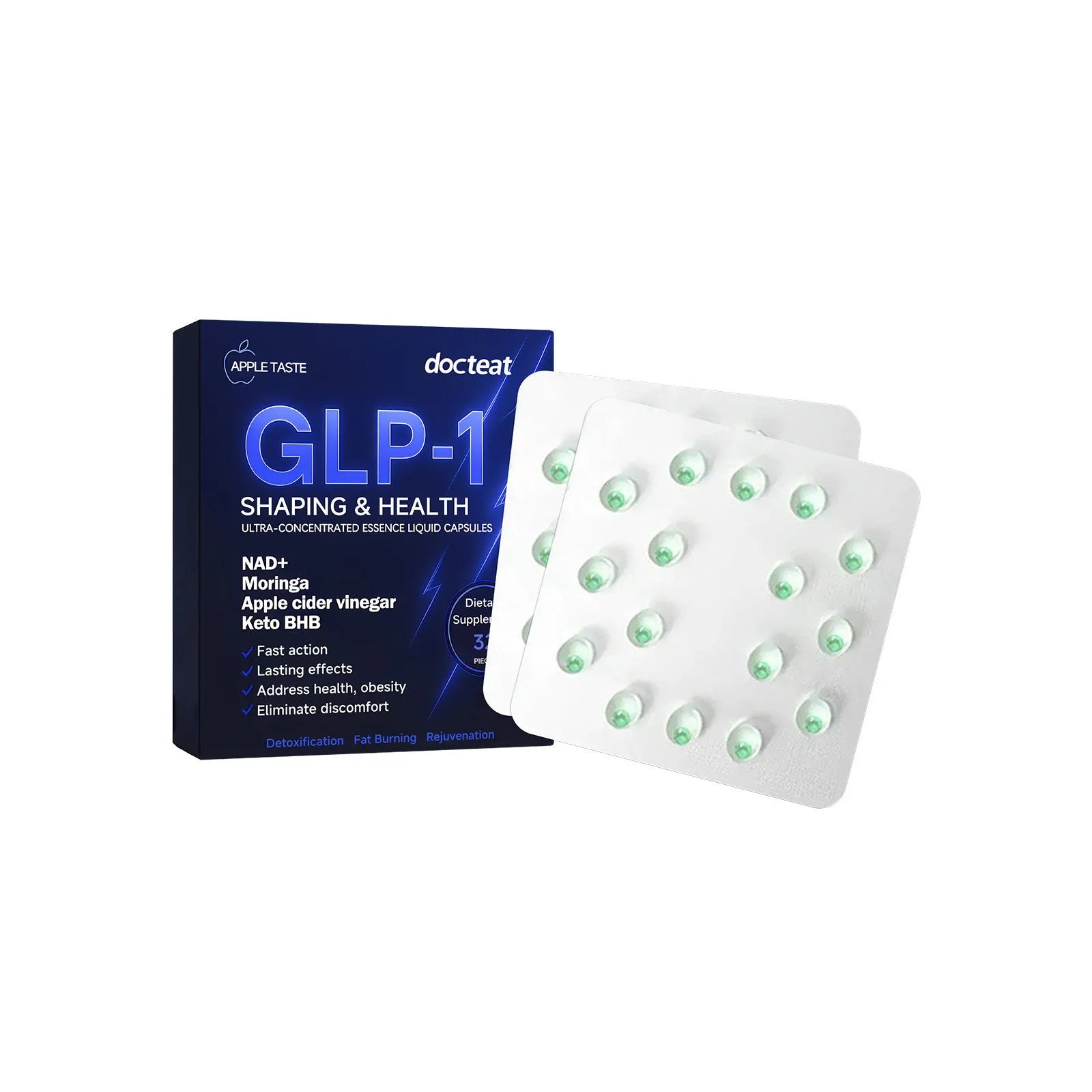 32 appetite control beads in packaging with PET composition for natural hunger management