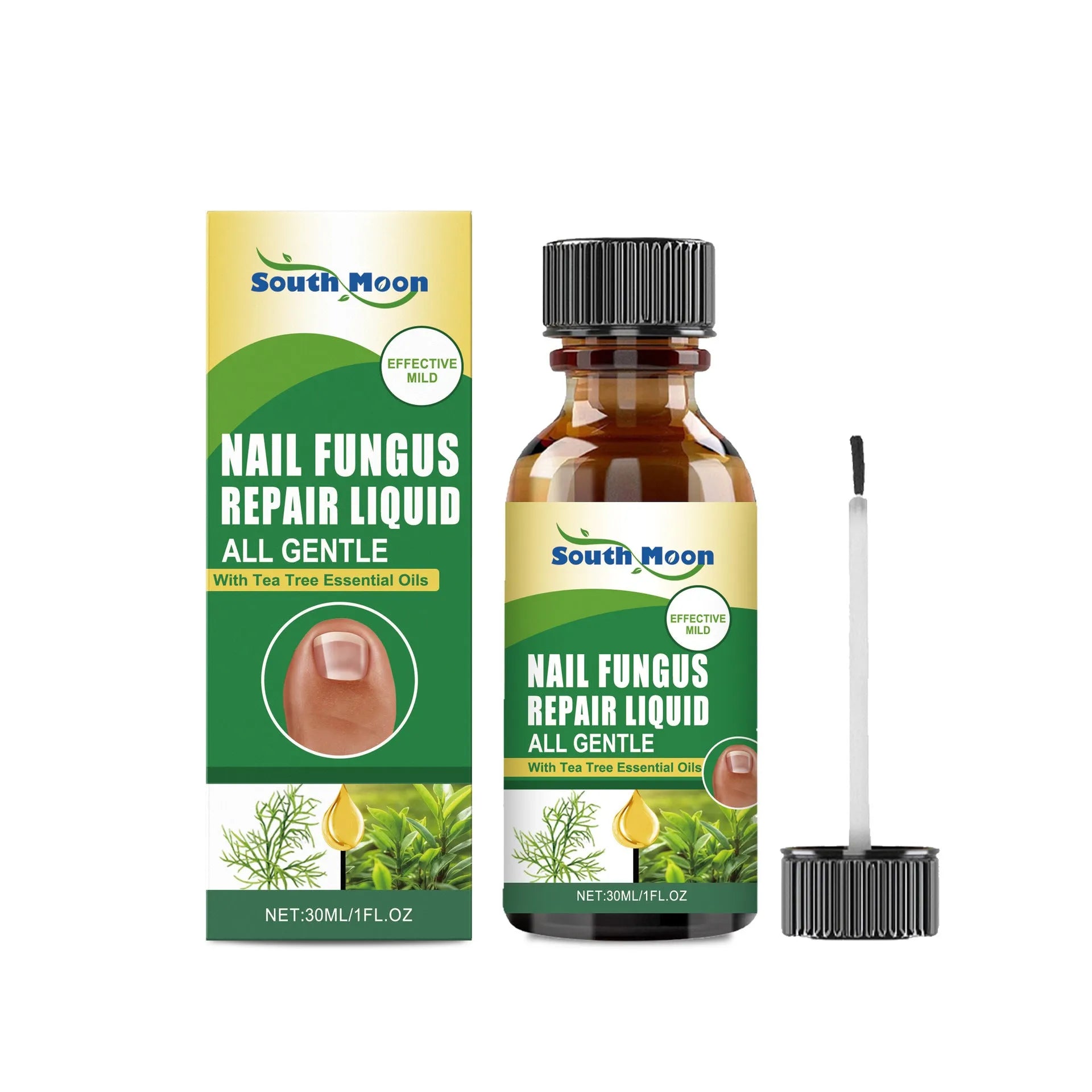 30ml bottle of tea tree oil and colloidal silver nail fungus repair solution liquid