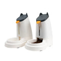 Automatic plastic large capacity pet feeder with water dispenser in grey black for home pet care