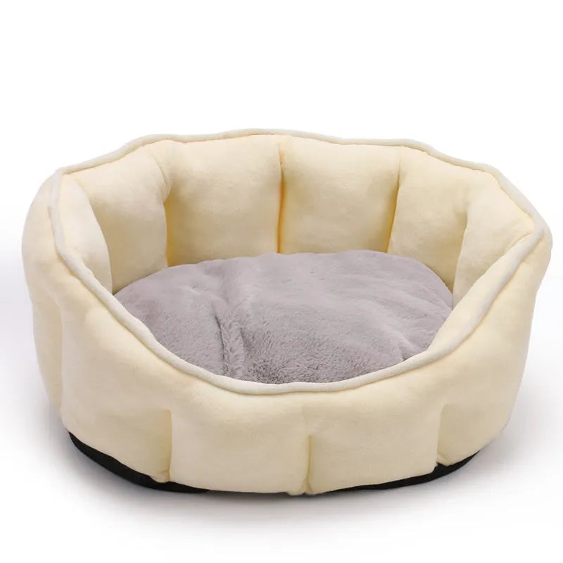 Plush thickened kennel mat cat house measuring 46x46x23cm in grey, green, pink or yellow colours