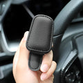 Car sun visor sunglasses holder clip in PU leather for secure storage while driving