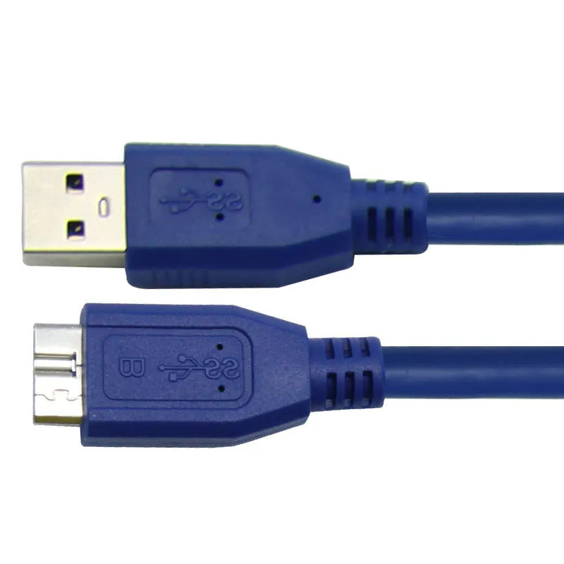 USB 3.0 transmission data cable in black, length 1.5m, on white background