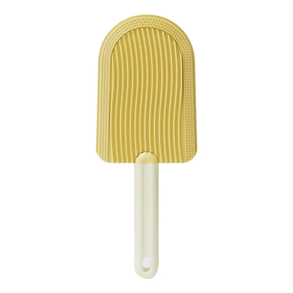 Green ice cream pet shaver grooming brush for cats and dogs with soft silicone bristles