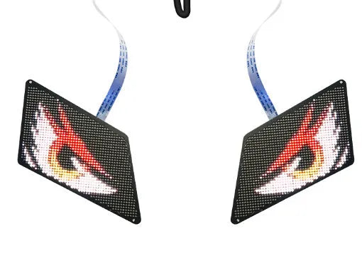 LED Devil Eye Advertising Backpack Smart with luminous display screen, nylon construction, and curved shoulder strap